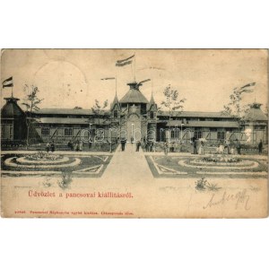 1905 Pancsova, Pancevo; Kiállítás, Iparcsarnok. Pancsovai Népkonyha egylet kiadása / Exhibition, Industrial hall (EB...