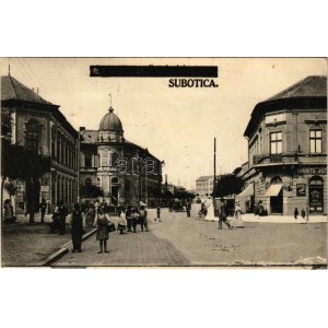 1925 Szabadka, Subotica; Fő utca, Ivanits József üzlete. Vasúti levelezőlapárusítás 4881. / main street, shops (EK...