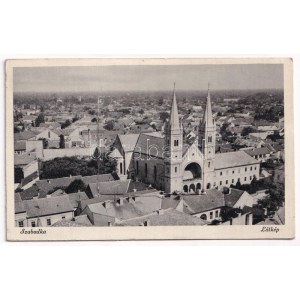 1943 Szabadka, Subotica; templom. leporellolap 10 kis képpel / church...