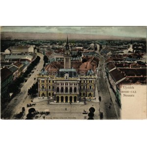 Újvidék, Neusatz, Novi Sad; Városháza, piac. Milan Ivkovic kiadása / town hall, market (fl)