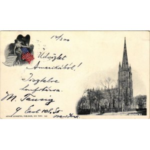 1900 New York, Old Trinity Church, Broadway