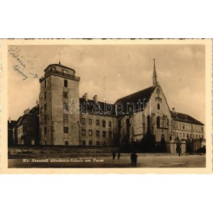 1931 Wiener Neustadt, Bécsújhely; Akademie Schule am Turm / academy school at the tower
