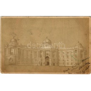 1901 Wien, Vienna, Bécs; Hofburg, Franz Joseph I of Austria, Kosmos hold to light litho (EB)