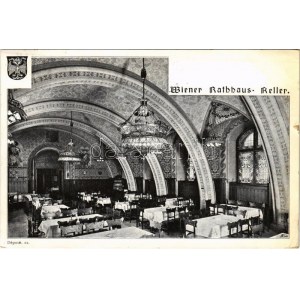 1912 Wien, Vienna, Bécs; Wiener Rathaus Keller / inn, restaurant, interior (tear)