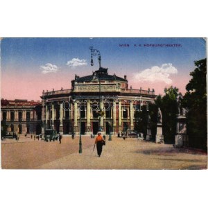 Wien, Vienna, Bécs; K. k. Hofburgtheater / theatre, tram. B.K.W.II. 12. (EK)