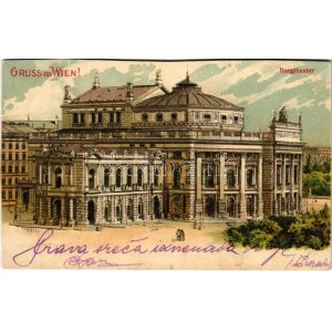 1899 (Vorläufer) Wien, Vienna, Bécs; Burgtheater. litho (cut)