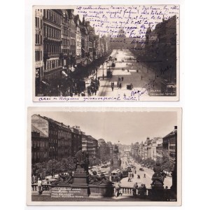 Praha, Prag, Prága, Prague; - 2 pre-1945 postcards