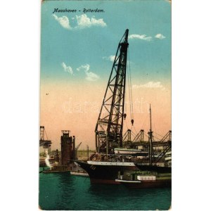 1919 Rotterdam, Maashaven / port, dock (worn corners)