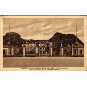 Engers (Neuwied), Kurfürstl. Schloß 1863-1914 Kriegsschule, jetzt: Heinrichhaus der Josefsgesellschaft / castle (EK...