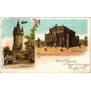 1899 (Vorläufer) Frankfurt am Main, Das Opernhaus, Eschenheimer Turm / operahouse, tower...
