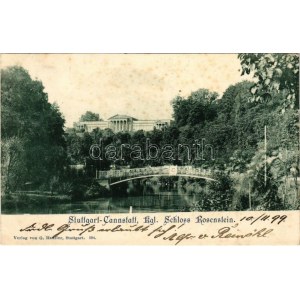 1899 (Vorläufer) Stuttgart, Cannstatt, Kgl. Schloss Rosenstein / royal castle, bridge. Verlag von G. Haufler (fl...