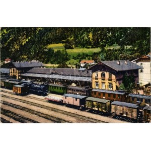 1915 Fortezza, Franzensfeste (Südtirol); Bahnhof / railway station, train, locomotive + K.u.k. Etappenstationskommando...