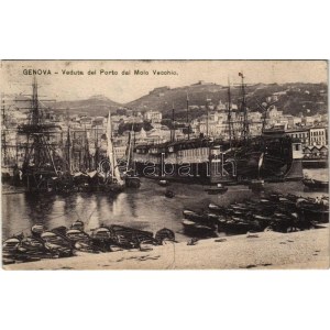 1906 Genova, Genoa; Veduta del Porto dal Molo Vecchio / old port, dry dock