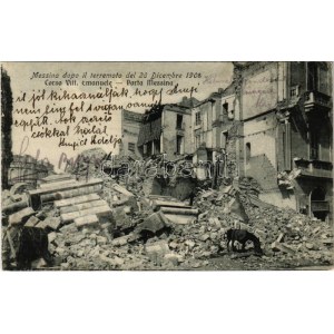 1927 Messina, dopo il terremoto del 28 dicembre 1908, Corso Vitt. Emanuele, Porta Messina ...
