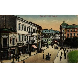1925 Bucharest, Bukarest, Bucuresti, Bucuresci; Cal. Victoriei / street view, shops (EK)