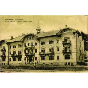 Vatra Dornei, Dornavátra, Bad Dorna-Watra (Bukovina); Bahnhotel. Verlag Rosenfeld 1912. / Otelul cailor ferate ...