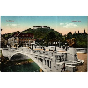 1926 Ljubljana, Laibach; Zmajski most / bridge, castle