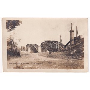 Chernivtsi, Czernowitz, Cernauti, Csernyivci; Zerstörte Brücke / WWI K.u.k. military, destroyed bridge. photo (non PC...