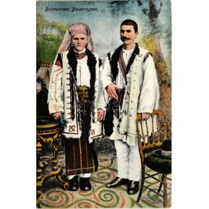 1917 Bukowiner Bauerntypen / Bukovinai népviselet, folklór / folklore from Bukowina (Bucovina), traditional costumes + ...