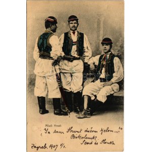 1907 Mladi Hrvati / Croatian folklore, traditional costumes. C.W.W. IX/I.