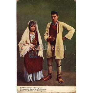 1916 Pozdrav iz Bosne i Hercegovine / Bosnyák népviselet / Bosnian folklore (fa)