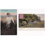 4 db RÉGI folklór motívum képeslap / 4 pre-1945 folklore motive postcards (USA, Canada)