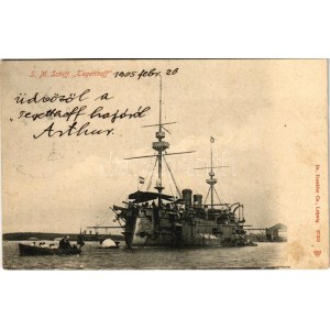1905 SMS Tegetthoff az Osztrák-Magyar Haditengerészet Tegetthoff-osztályú csatahajója / SM Schlachtschiff Tegetthoff...