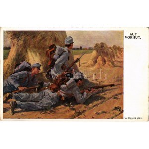 Auf Vorhut / WWI Austro-Hungarian K.u.K. military art postcard. B.K.W.I. 729-24. s: C. Pippich (EK)