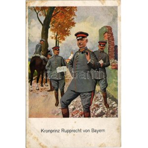Kronprinz Rupprecht von Bayern / WWI German military art postcard. Rupprecht, Crown Prince of Bavaria...