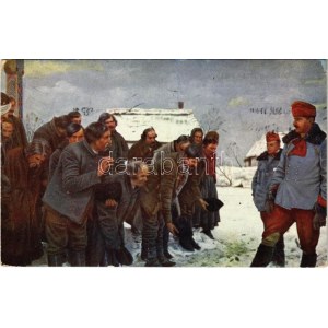 1915 Világháború 1914-1915. Orosz parasztok üdvözlik az osztrák ulánusokat / WWI K.u.k. military art...