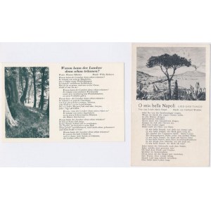 4 db második világháborús német katonai képeslap propaganda dalokkal ...