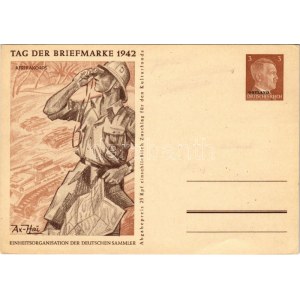 1942 Tag der Briefmarke. Afrikakorps. Einheitsorganisation der Deutschen Sammler / WWII Day of the German Stamp...