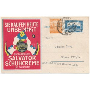 1923 Sie kaufen heute unbedingt eine Goliath-Dose Salvator Schuhcreme um 20 Heller / Salvator cipőkrém reklám ...
