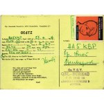 1959 Op: Alexander Werschitz. QTH: Fürstenfeld, Hauptplatz 2/1. QSL rádióamatőr lap / OE6TZ QSL card (radio amateur) ...