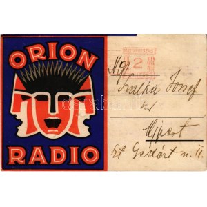 Orion Radio reklámja. Hátoldalon az Orion Rádió Iskola meghívója / Hungarian radio lamp and bulb advertisement...