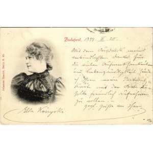 1899 (Vorläufer) Könyöki Ella, Budapest. Johannes Haecke kiadása (apró szakadás / tiny tear)