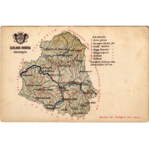 Szolnok-Doboka vármegye térképe. Kiadja Károlyi Gy. / Map of Comitatul Solnoc-Dabaca county (EM)