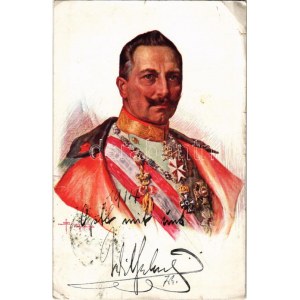 1916 Kaiser Wilhelm II / Wilhelm II German Emperor. K.u.K. Kriegsfürsorgeamt s: Oskar Brüch (szakadások / tears...