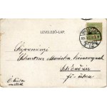 1904 Boldog Újévet! / New Year greeting art postcard with post carriage in winter (szakadás / tear...