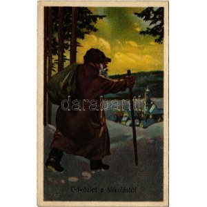 Üdvözlet a Mikulástól / Saint Nicholas. ZDB 2119. litho (EK)