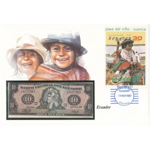 Ecuador 1986. 10S felbélyegzett borítékban, bélyegzéssel T:I Ecuador 1986...