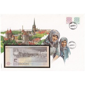 Észtország 1991. 5K felbélyegzett borítékban, bélyegzéssel T:I Estonia 1991...
