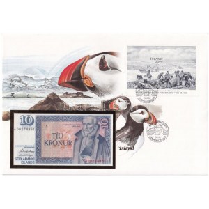 Izland 1961. 10K borítékban bélyeggel, bélyegzéssel T:I Iceland 1961...