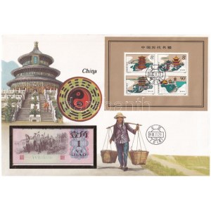 Kína 1962. 1J felbélyegzett borítékban, bélyegzéssel T:I China 1962. 1 Jiao in envelope with stamp and cancellation C...