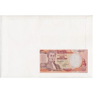 Kolumbia 1989. 100P felbélyegzett borítékban, bélyegzéssel T:I Kolumbia 1989...