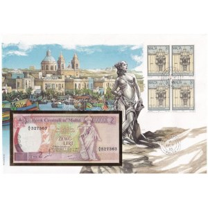 Málta 1994. 2L felbélyegzett borítékban, bélyegzéssel T:I Malta 1994. 2 Liri in envelope with stamp and cancellation C...