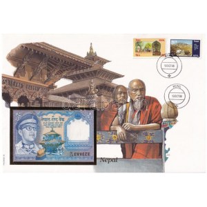 Nepál 1974. 1R felbélyegzett borítékban, bélyegzéssel T:I Nepal 1974...