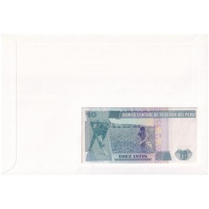 Peru 1987. 10I felbélyegzett borítékban, bélyegzéssel T:I Peru 1987. 10 Intis in envelope with stamp and cancellation C...