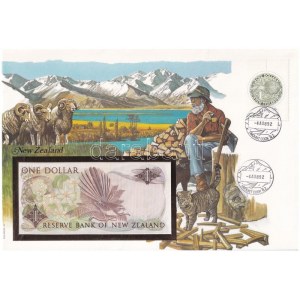 Új-Zéland 1985-1989. 1$ borítékban, alkalmi bélyeggel és bélyegzéssel T:I New Zealand 1985-1989...