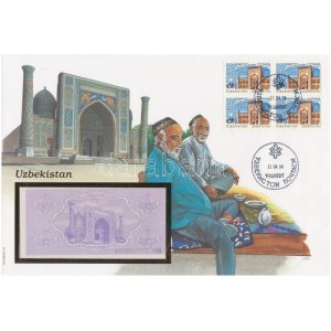 Üzbegisztán 1992. 5S felbélyegzett borítékban, bélyegzéssel T:I Uzbekistan 1992. 5 So...
